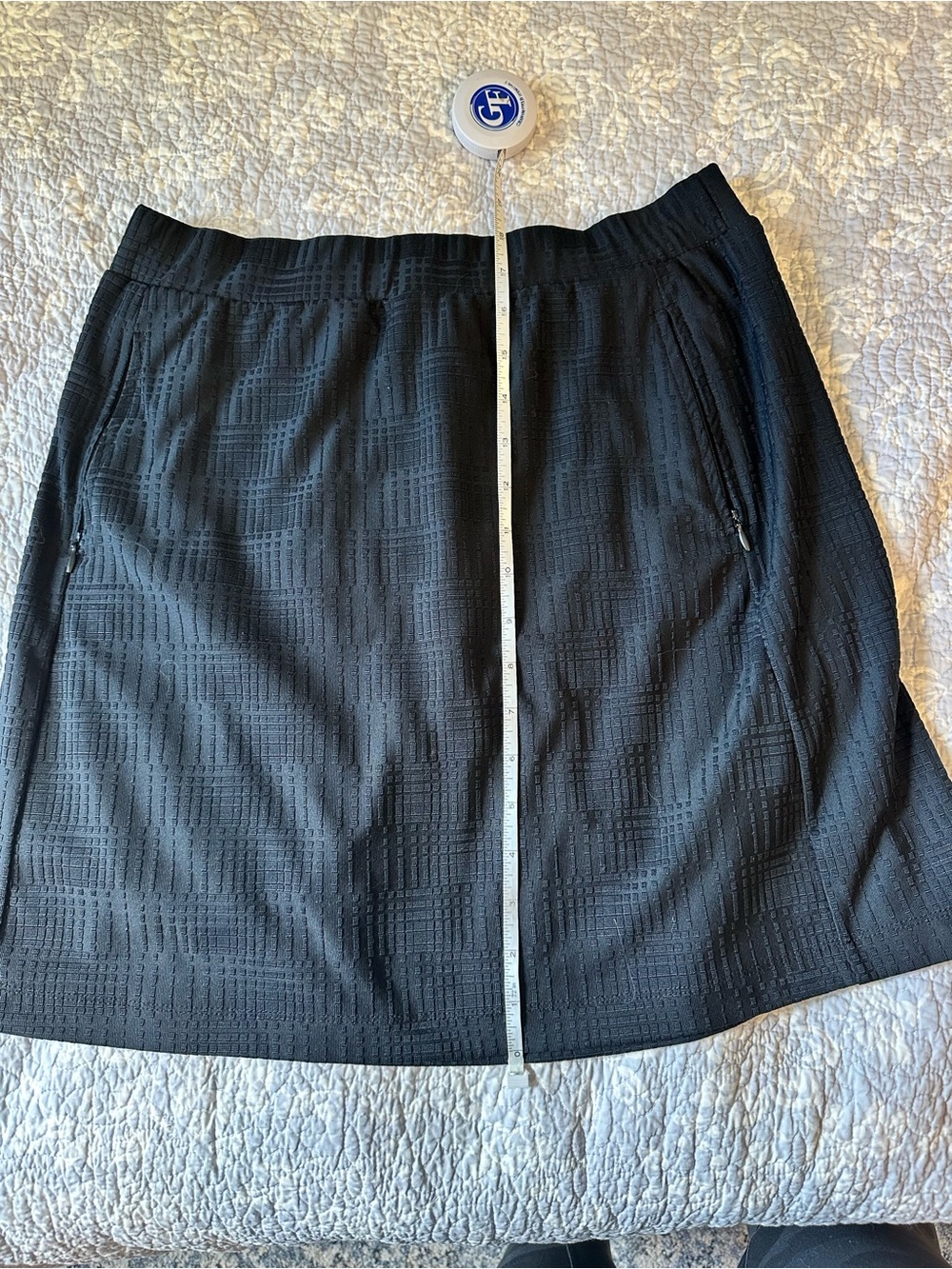 Tail Black Textured Mini Skirt with Zip Pockets
